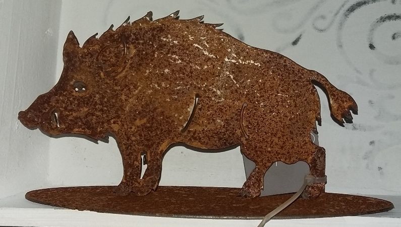Wildschwein Eisen Rost 19 cm