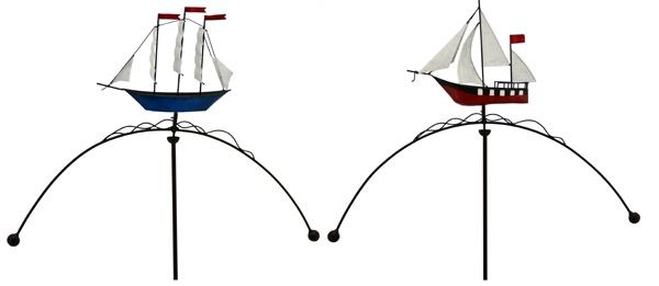 Windspiel Segelboot Metall 140 cm