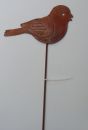 Eisenstecker Vogel auf Stab 22 x 12/60 cm