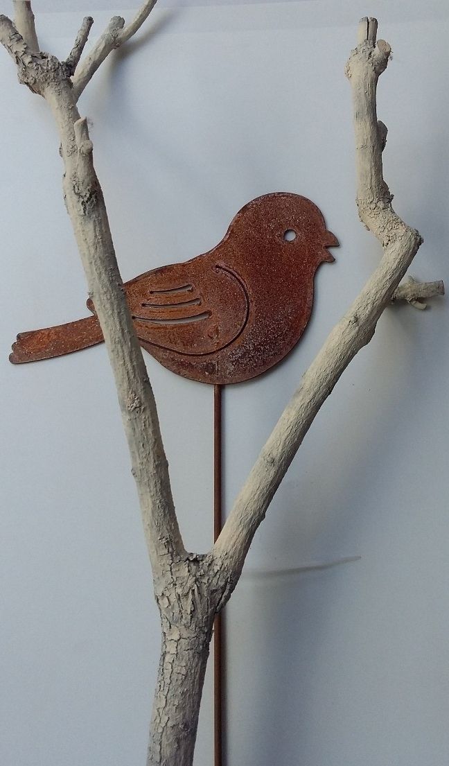 Eisenstecker Vogel auf Stab 22 x 12/60 cm