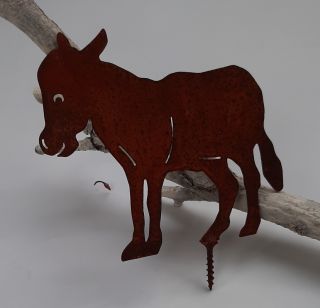 Esel mit Dorn 12 x 13 cm, Eisen Rost