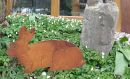 Gartenstecker Hase Eisen Rost 45 cm